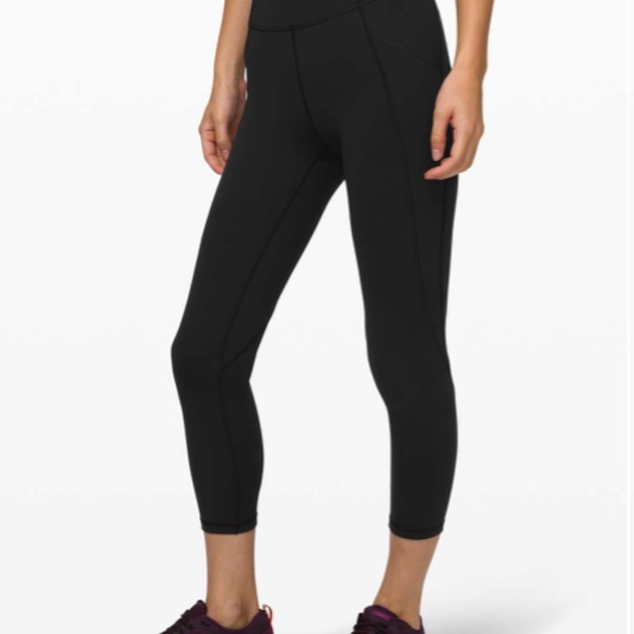 Lululemon Time To Sweat Crop 23" Black Size 8 - Picture 2 of 7
